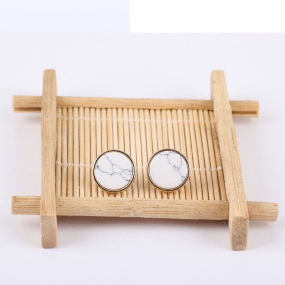 Marble circle earrings